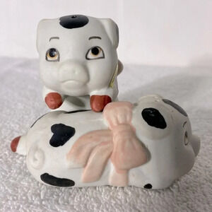 Vintage Cute Ceramic Pigs Salt &  Pepper Shakers